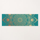 Bohemian Turquoise Perzik Mandala Yoga Mat (Voorkant (horizontaal))