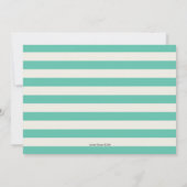 Bohemian Turquoise Stripe Folk Flowers | Foto Save The Date (Achterkant)