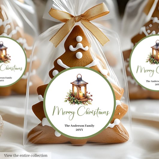 Bohemian Watercolor Christmas Lantern Sticker