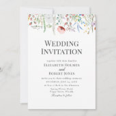 Bohemian Waterverf Wildflower Bruiloft Uitnodigen Kaart (Voorkant)