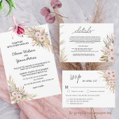 Bohemian Wedding Invitation Notitiekaartje