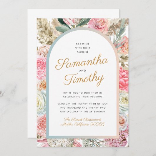 Bohemian Wedding Invitation Save The Date (Voorkant / Achterkant)