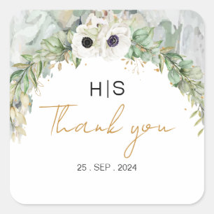 Bohemian weelderige groen boog zomer tuin goud vierkante sticker