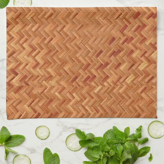 Bohemian Wicker Look Basketweave rattan Theedoek (Gevouwen)