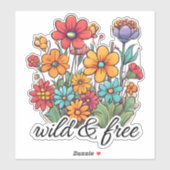 Bohemian Wild & Gratis Wildbloemen Waterdicht Sticker (Vel)