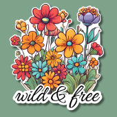 Bohemian Wild & Gratis Wildbloemen Waterdicht Sticker