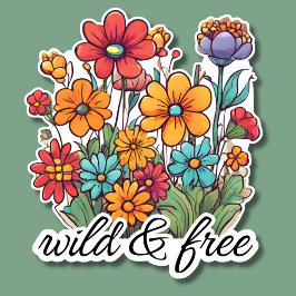 Bohemian Wild & Gratis Wildbloemen Waterdicht Sticker
