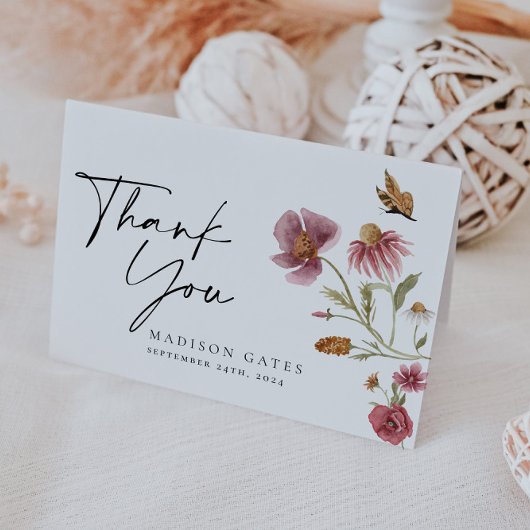 Bohemian Wildflower bedankje Bedankkaart