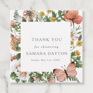 Bohemian Wildflower Butterfly Dank u Bedankjes Labels