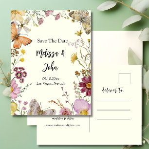 Bohemian Wildflower Floral Bewaar de datum Briefkaart