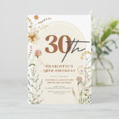 Bohemian Wildflower Foto Arch 30th Birthday Kaart (Staand voorkant)