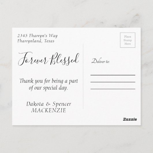 Bohemian Wildflower | Klassiek blauw forever geble Briefkaart (Achterkant)