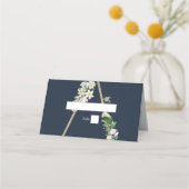 Bohemian Wood Pyramid Wit Bloemen Blauw Bruiloft (Voorkant)