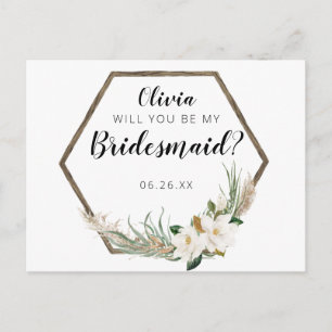 Bohemian Wreath Bridesmaid proposal Kaart