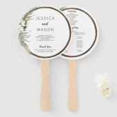 Bohemian Wreath Wedding Fan Programma Handwaaier (Voorkant en achterkant)