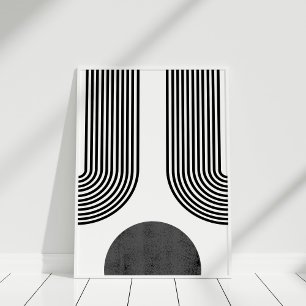 Bohemian Zwart-wit Abstracte kunst aan de muur Poster