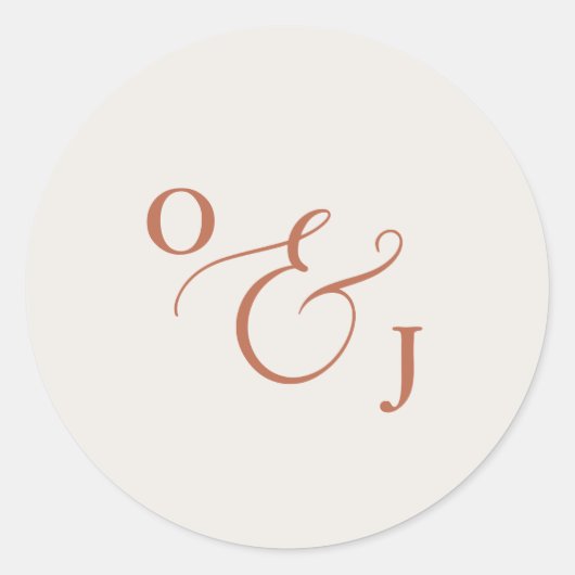 Bohemiene gedroogde bloemen en Pampas Grass Monogr Ronde Sticker (Voorkant)