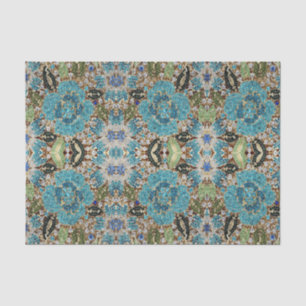 bohemiene girale zilverturkooizen blauwe bloem tissuepapier