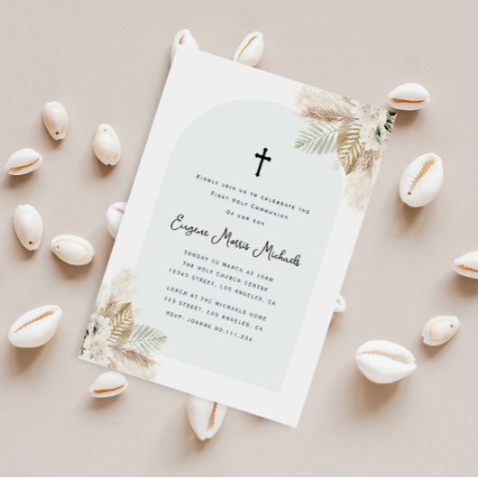 bohemiene pampas first communie kaart