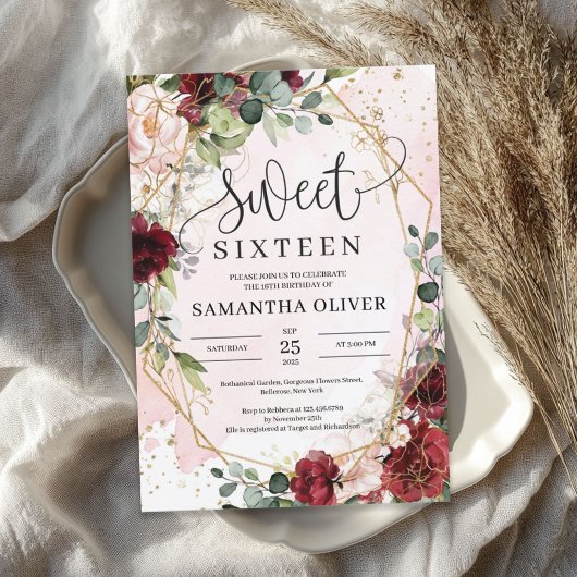 Bohemiengebergte floraal goud geometrisch zoet 16 kaart