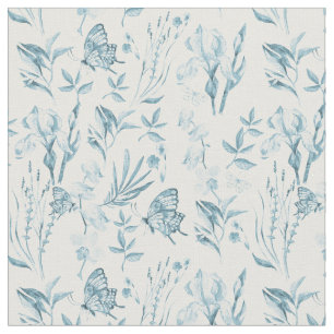 Bohemienpastelblauw vlinderbloemig stof