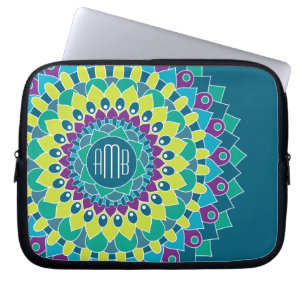 Bohemienventilator met Monogrammen Laptop Sleeve