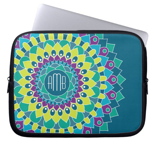 Bohemienventilator met Monogrammen Laptop Sleeve (Voorkant)
