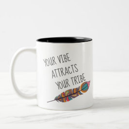 Bohemisch uw vibe trekt uw proefcitaat aan tweekleurige koffiemok