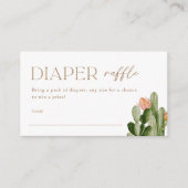 Bohemische Cactus Diaper Raffle Tickets invoegen Informatiekaartje (Voorkant)