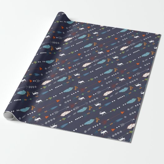 Bohemische pijlen verfijnen Moose Pattern Cadeaupapier (Uitgerold)