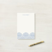 Bohemische scallops Custom Post-it - Cobalt Post-it® Notes (Op bureau)