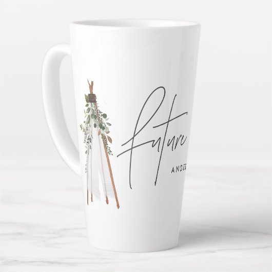 Bohemische toekomst mevrouw teepee botanical moder latte mok (Linkerhoek)