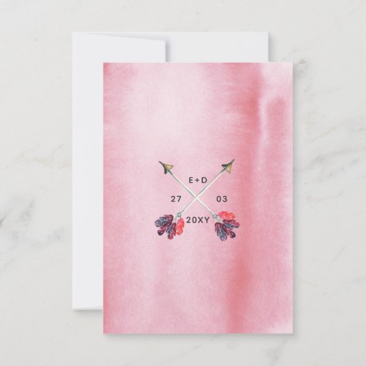 Bohemische uitnodiging voor vrije bruiloft (Achterkant)