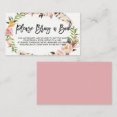 Bohemische veren en bloemen alstublieft informatiekaartje (Voorkant / Achterkant)