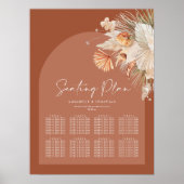 Bohenian boho roest terracotta bruiloft-zitplan poster (Voorkant)