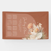 Bohenian boho roest terracotta bruiloft-zitplan spandoek (Horizontaal)