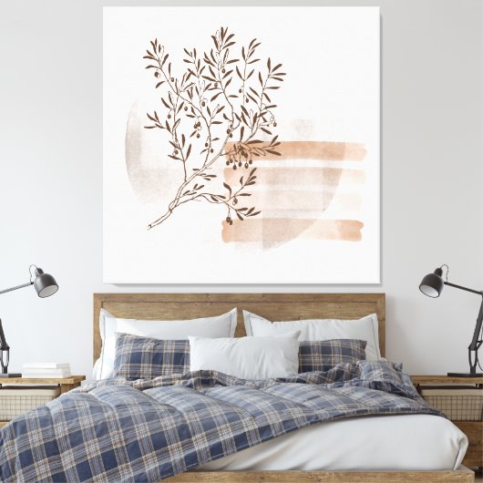 Bohian Style Abstract Floral Art Canvas Afdrukken (Insitu (Slaapkamer))
