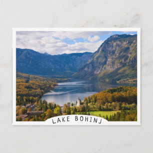Bohinj-meer in Slovenië in het najaar Briefkaart