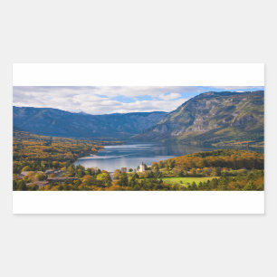 Bohinj-meer in Slovenië in het najaar Rechthoekige Sticker