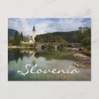 Bohinj-meer met kerk, Sloveense dubbele sms-kaart