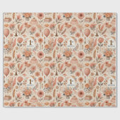 Boho 1e verjaardag cadeaupapier (Vlak)