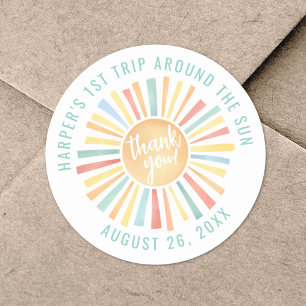 Boho 1ste verjaardag ronde sticker