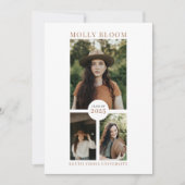 Boho 3 Faire-part d'obtention d'un diplôme photo (Devant)