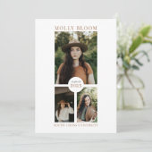 Boho 3 Foto Afstuderen Aankondiging (Staand voorkant)