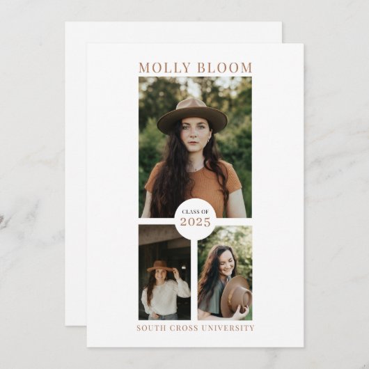 Boho 3 Foto Afstuderen Aankondiging (Voorkant / Achterkant)