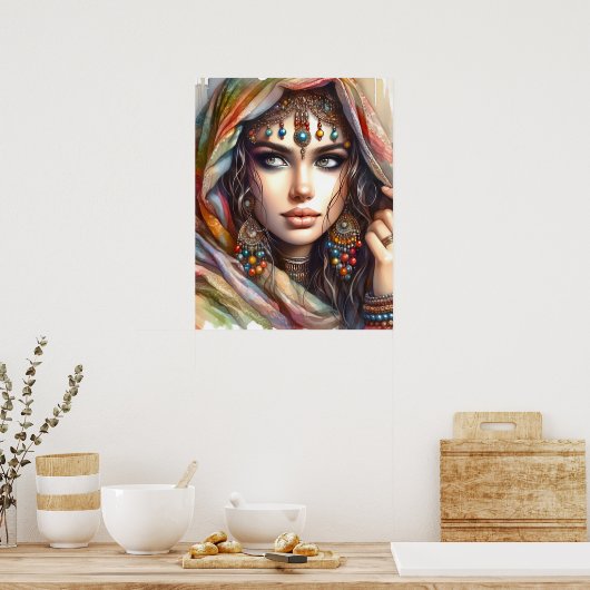 *~* Boho 4 A100 Poster Psychique Gitane Femme (Cuisine)