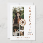 Boho 4 Photo Collage Graduation Invitation (Devant)