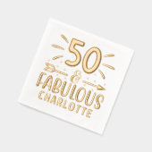 Boho 50 & Fabulous 50th Birthday Persoonlijke naam Folie Servetten (Links)