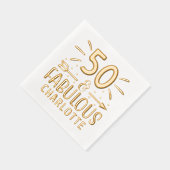 Boho 50 & Fabulous 50th Birthday Persoonlijke naam Folie Servetten (Rechts)