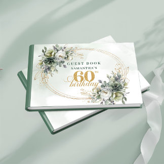 Boho 60e verjaardag botanisch groen gastenboek